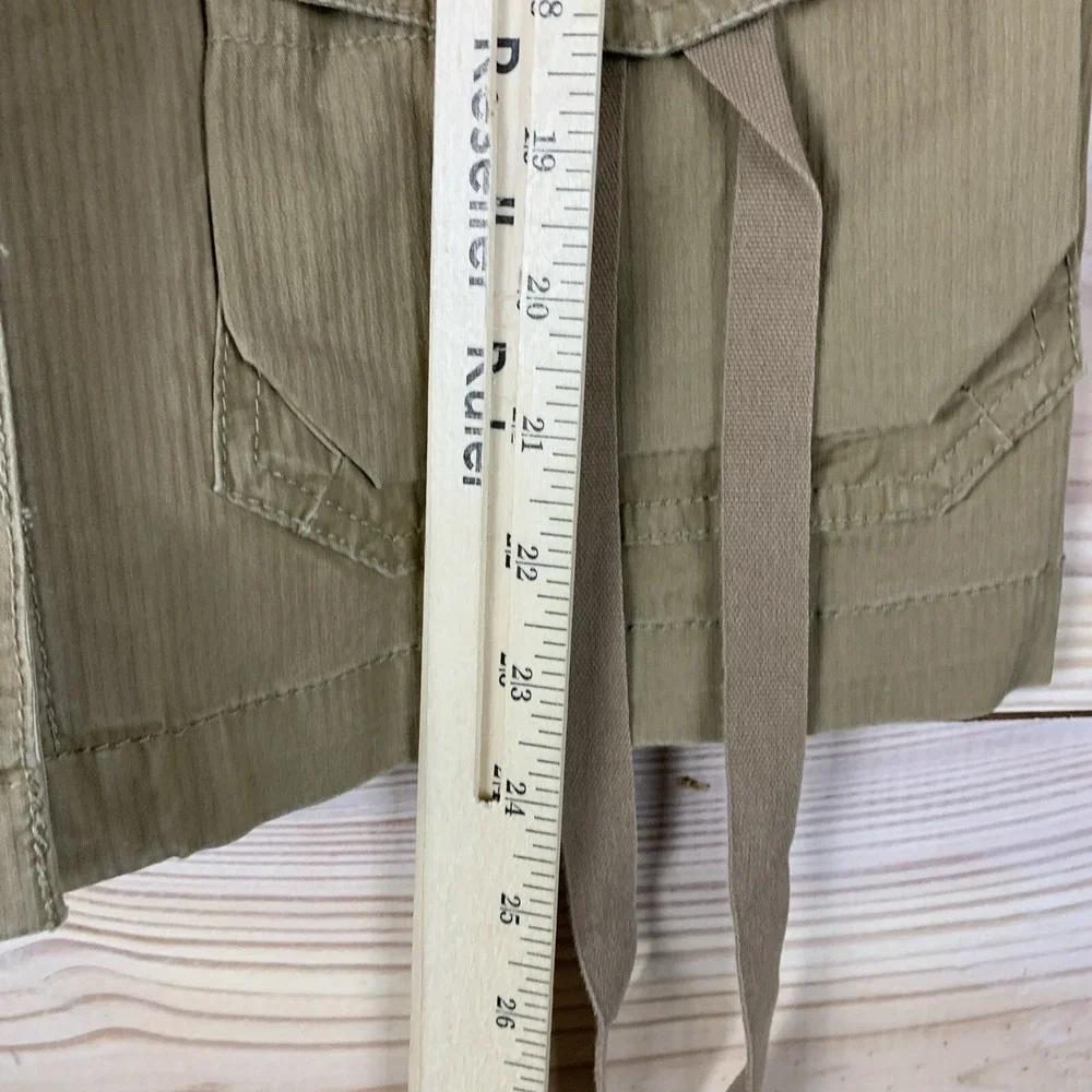 Caslon Jacket Women Medium Khaki Cargo Pockets 3/4‎ Sleeve Utility Safari
